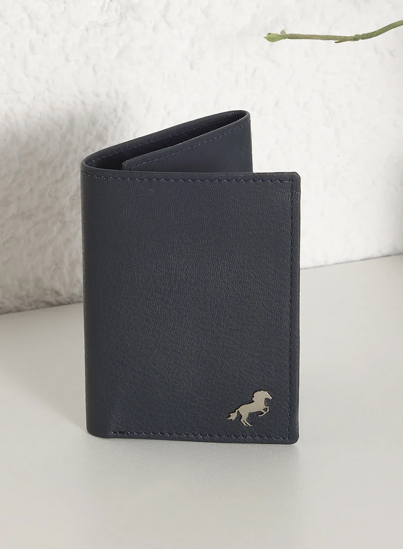 Robert Wood Genuine Leather Tri Fold Wallet, Card Holder And Key Ring Gift Set